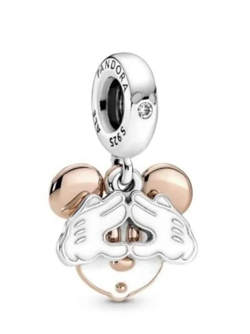 Pandora Rose Gold and Silver Mickey Peekaboo Dangle Charm